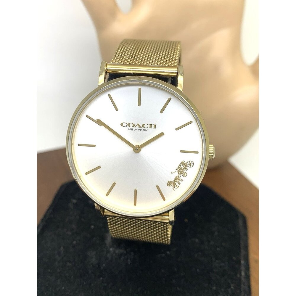Coach Women's Watch 14503125 Quartz Grand Silver Dial 36mm Gold Stainless Steel